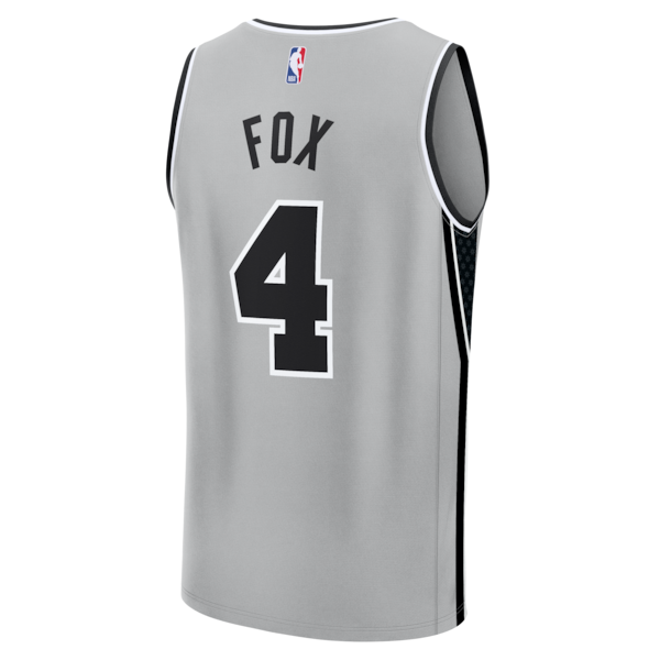 De'Aaron Fox San Antonio Spurs Youth Fast Break Jersey - Statement Edition - Silver - Image 3
