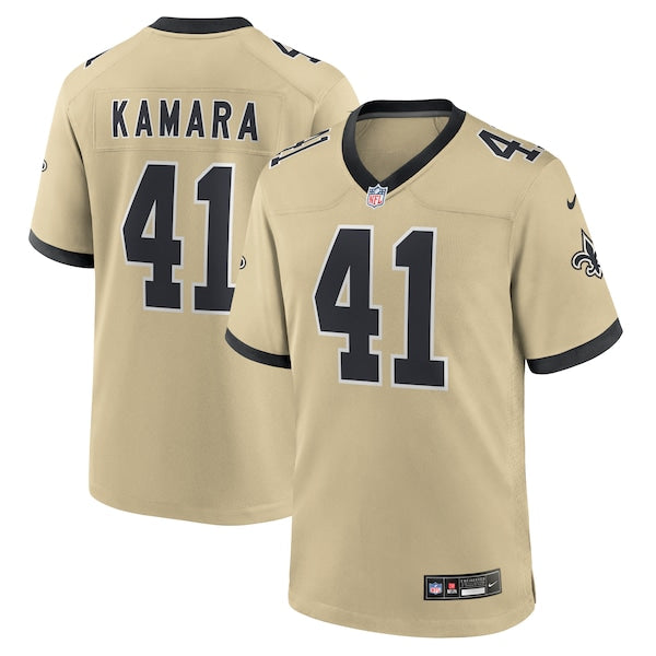 Alvin Kamara New Orleans Saints Nike Gameday Golds Alternate Game Player Jersey - Gold/Black/White - Image 2