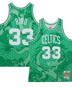 Alternative view of Larry Bird Boston Celtics 1985/86 Hardwood Classics Asian Heritage 6.0 Swingman Throwback Player Jersey - Kelly Green