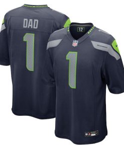 Number 1 Dad Seattle Seahawks Nike Game Jersey - College Navy