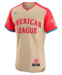 Alternative view of Corey Seager American League Nike 2024 MLB All-Star Game Elite Player Jersey - Cream