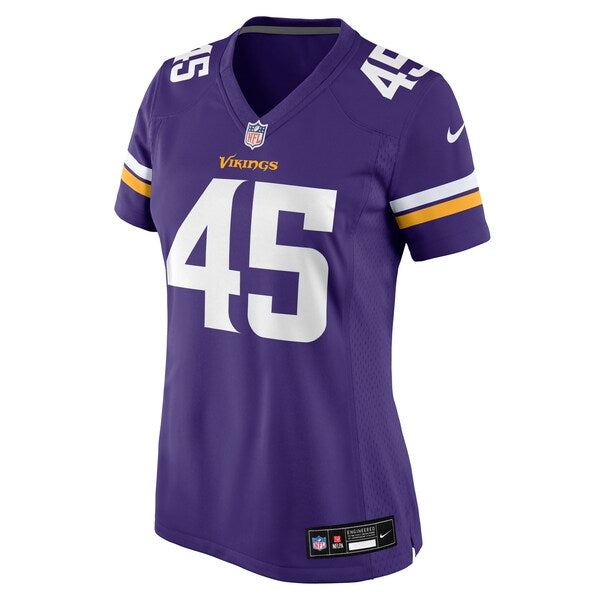 Max Tooley Minnesota Vikings Nike Women's Team Game Jersey - Purple - Image 4