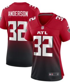 Alternative view of Jamal Anderson Atlanta Falcons Nike Women's Retired Game Jersey - Red/Black