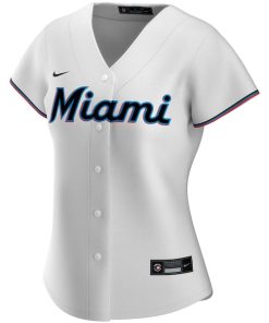 Alternative view of Miami Marlins Nike Women's Home Replica Custom Jersey - White