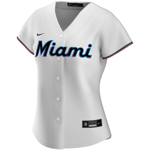 Miami Marlins Nike Women's Home Replica Custom Jersey - White - Image 2