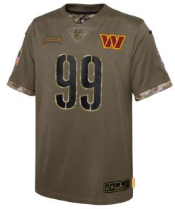 Alternative view of Chase Young Washington Commanders Nike Youth 2022 Salute To Service Player Limited Jersey - Olive