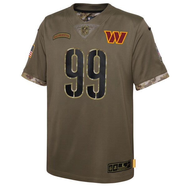 Chase Young Washington Commanders Nike Youth 2022 Salute To Service Player Limited Jersey - Olive - Image 2