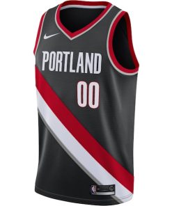 Alternative view of Portland Trail Blazers Nike Swingman Custom Jersey Black - Icon Edition