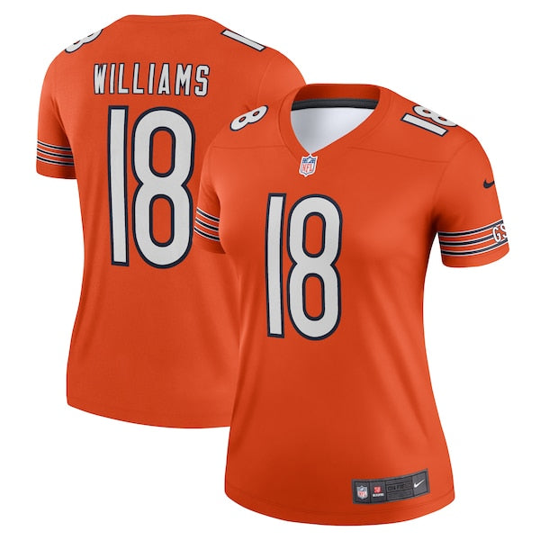 Caleb Williams Chicago Bears Nike Women's Alternate Legend Player Performance Top - Orange/Navy