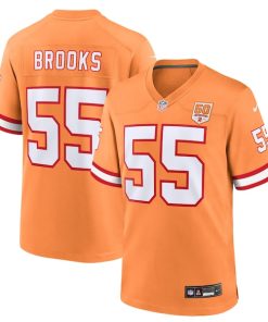 Alternative view of Derrick Brooks  Tampa Bay Buccaneers Nike 50th Season Game Jersey - Creamsicle/Red