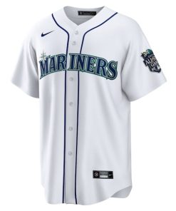Alternative view of Seattle Mariners Nike Home 2023 MLB All-Star Game Patch Replica Player Jersey - White