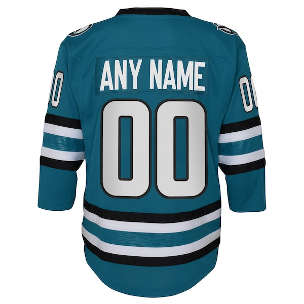 San Jose Sharks Youth Premier Custom Jersey - Teal - Image 3