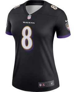 Alternative view of Lamar Jackson Baltimore Ravens Nike Women's Legend Team Jersey - Black