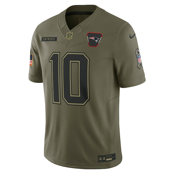 Drake Maye New England Patriots Nike 2025 Salute to Service Limited Jersey - Olive - Image 2