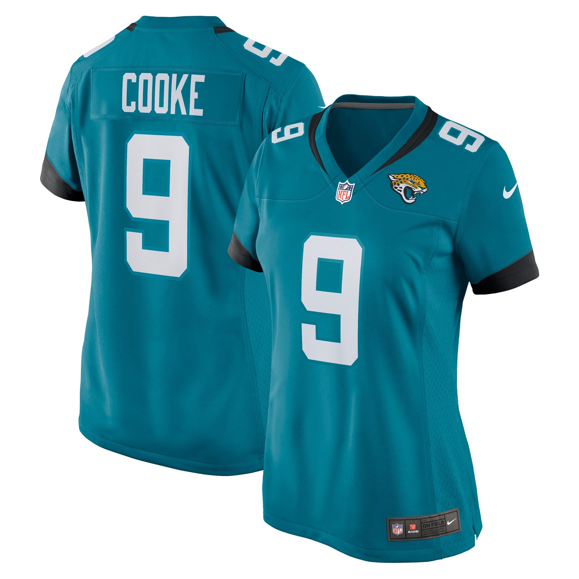 Logan Cooke Jacksonville Jaguars Nike Women's Game Jersey - Black/Teal - Image 5