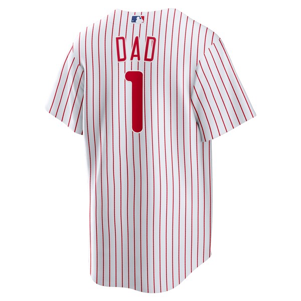 Philadelphia Phillies Nike #1 Dad Home Replica Jersey - White - Image 3