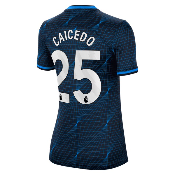 Mois¨¦s Caicedo Chelsea Nike Women's 2023/24 Away Stadium Replica Player Jersey - Navy/Blue - Image 4