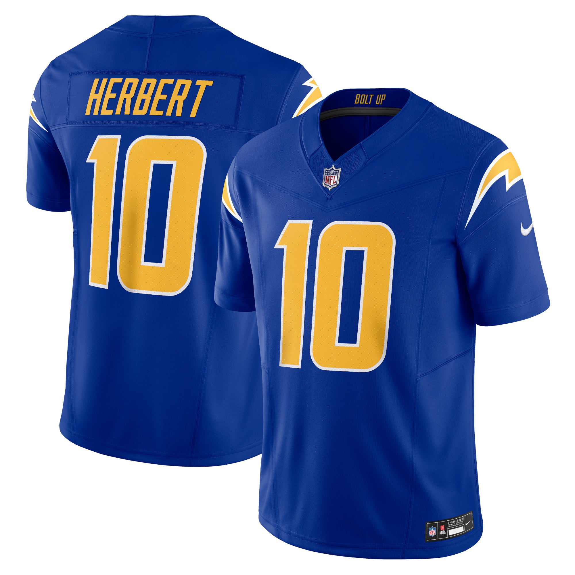 Justin Herbert Los Angeles Chargers Nike Vapor F.U.S.E. Limited Jersey - White/Navy/Powder Blue/Royal - Image 10