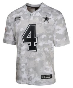Alternative view of Dak Prescott Dallas Cowboys Nike Youth 2024 Salute to Service Game Jersey - Arctic Camo