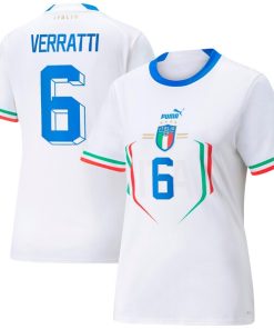 Marco Verratti Italy National Team Puma Women's 2022/23 Away Replica Player Jersey - White