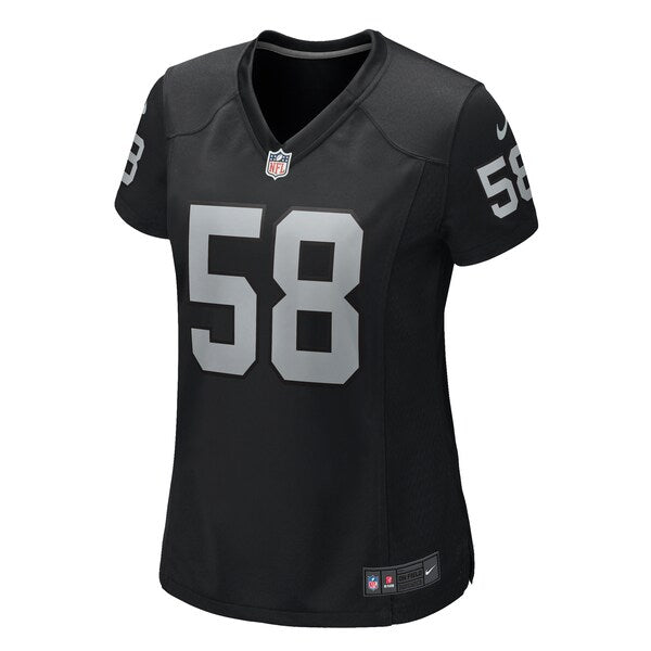 Jackson Powers-Johnson Las Vegas Raiders Nike Women's Game Jersey - Black - Image 7