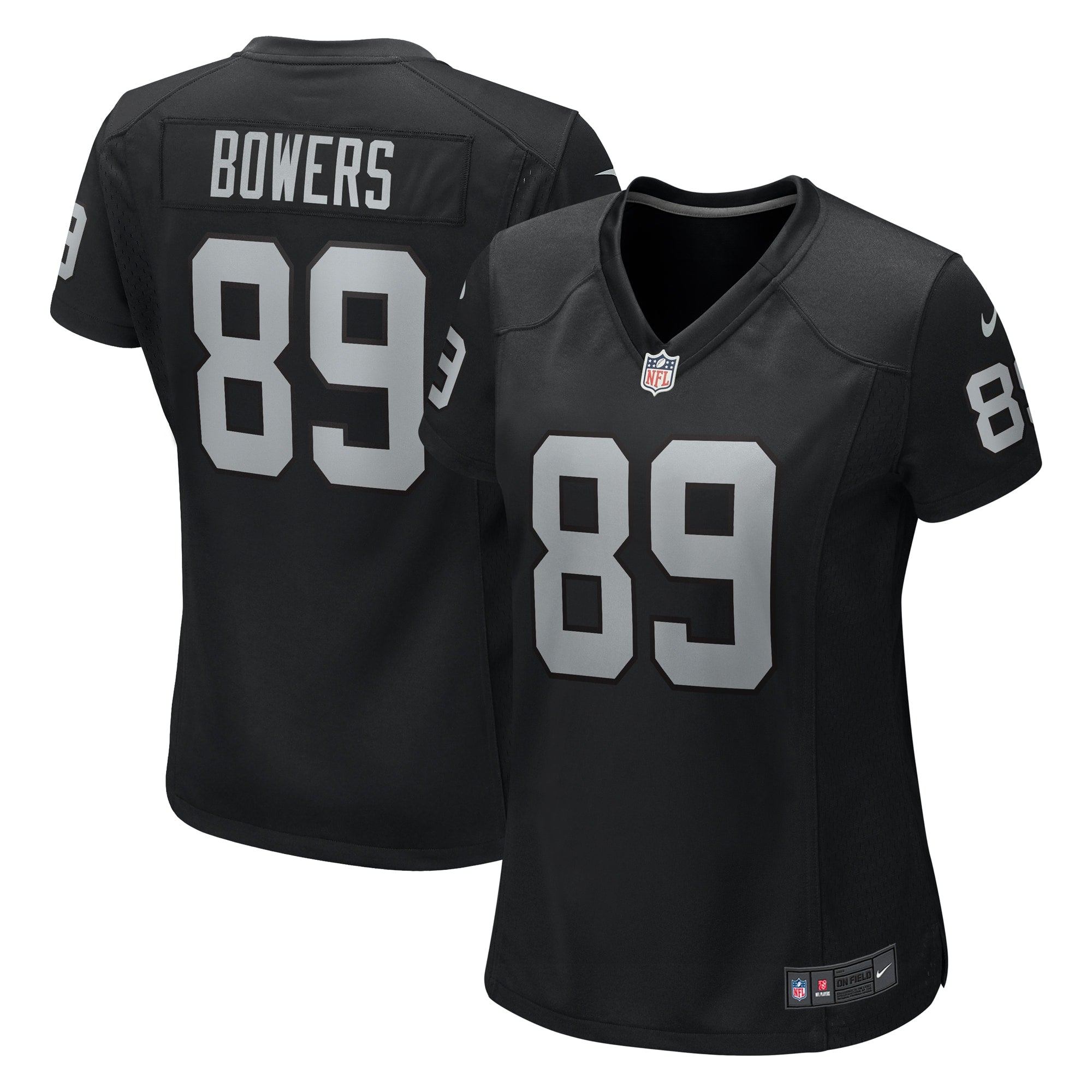Brock Bowers Las Vegas Raiders Nike Women's Game Jersey - White/Black - Image 3