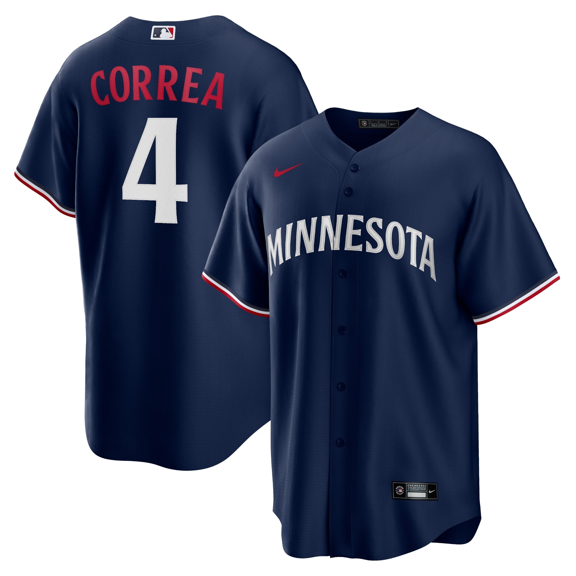 Carlos Correa Minnesota Twins Nike Home Replica Player Jersey - White/Navy - Image 5