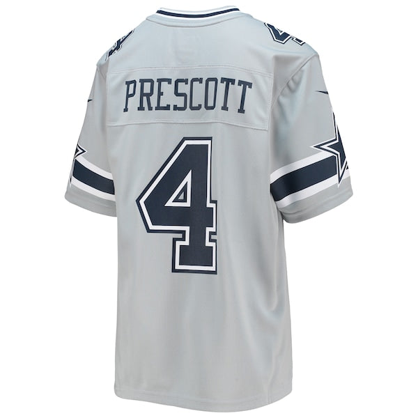 Dak Prescott Dallas Cowboys Nike Youth Inverted Team Game Jersey - Silver - Image 3