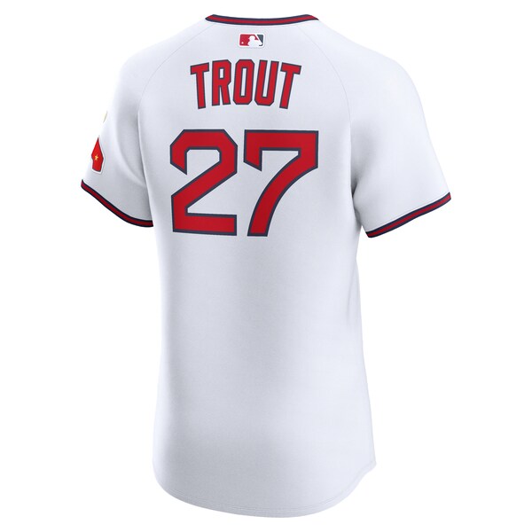 Mike Trout Los Angeles Angels Nike Alternate 2 Elite Jersey - White - Image 3