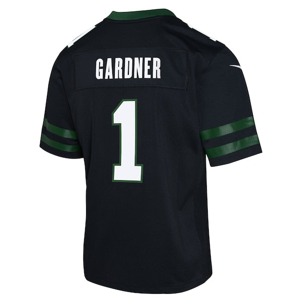 Ahmad Sauce Gardner New York Jets Nike Youth Alternate Game Jersey - Legacy Black/Green/White - Image 4