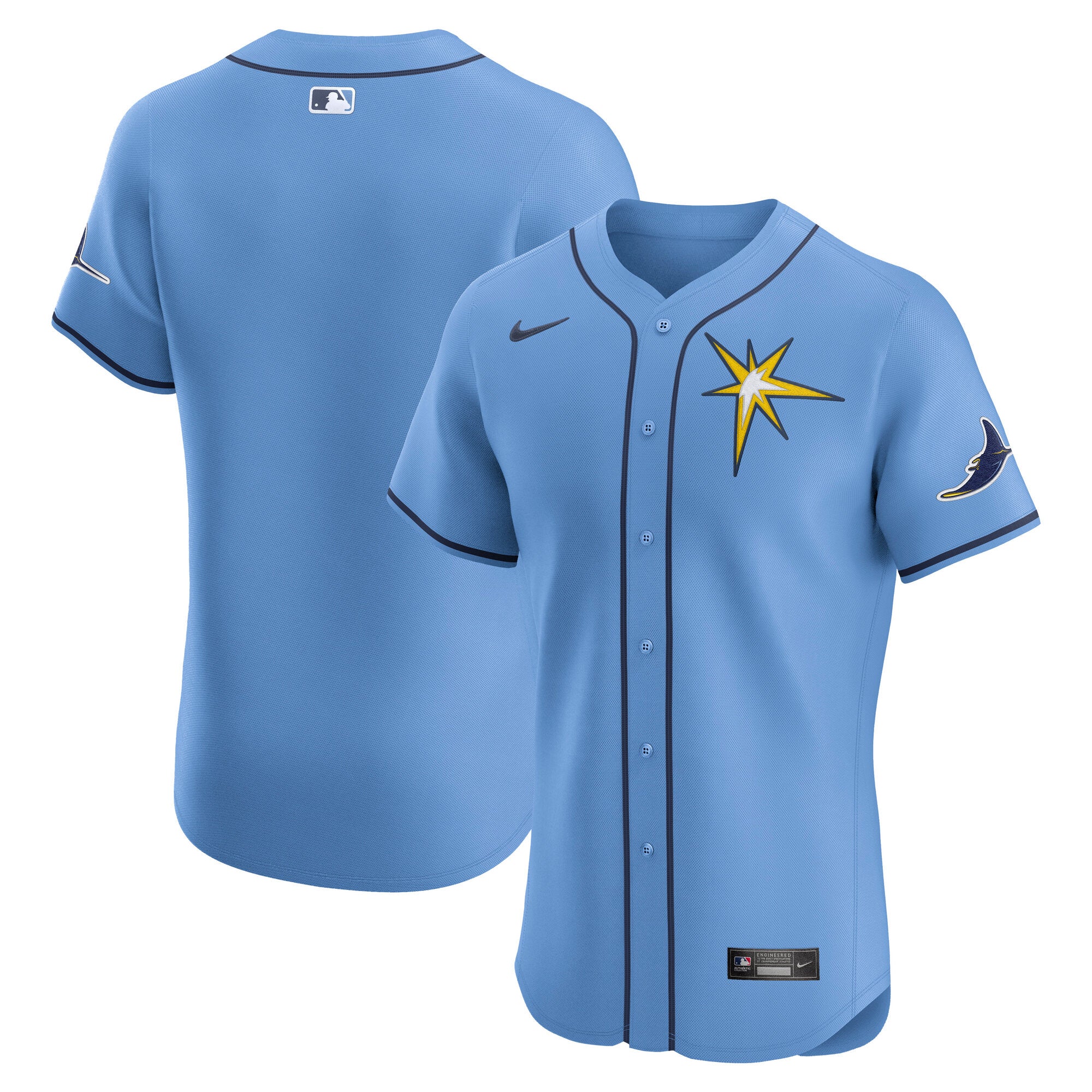 Tampa Bay Rays Nike Home Elite Jersey - White/Light Blue - Image 6