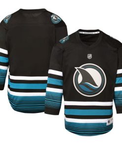 San Jose Sharks Youth Alternate Replica Jersey - Black
