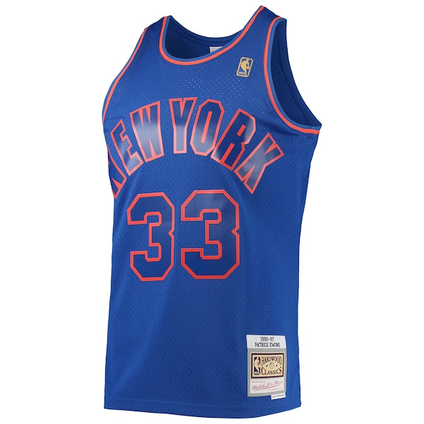 Patrick Ewing New York Knicks 1996/97 Hardwood Classics Swingman Jersey - Blue - Image 2