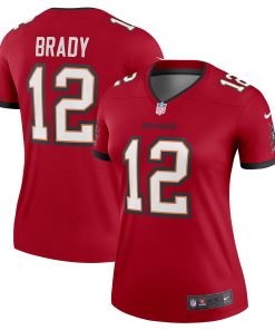 Alternative view of Tom Brady Tampa Bay Buccaneers Nike Women's Alternate Legend Jersey - Pewter/Red