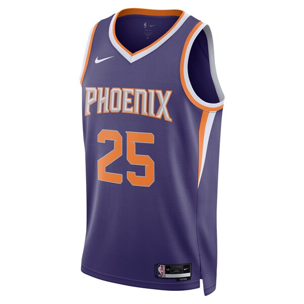 Mikal Bridges Phoenix Suns Nike Unisex Swingman Jersey - Icon Edition - Purple/White - Image 3