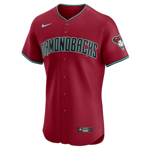 Arizona Diamondbacks Nike Vapor Premier Elite Patch Jersey - Red/Cream/Gray - Image 3