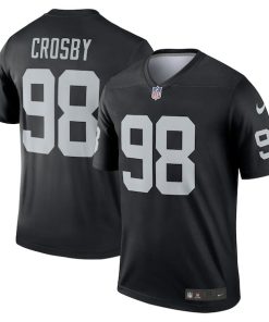 Alternative view of Maxx Crosby Las Vegas Raiders Nike Team Legend Jersey - Black/White