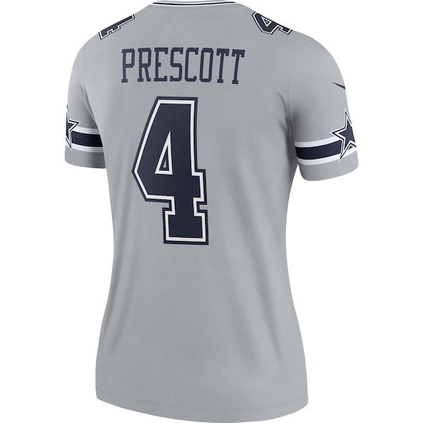 Dak Prescott Dallas Cowboys Nike Women's Inverted Legend Jersey - Gray - Image 3