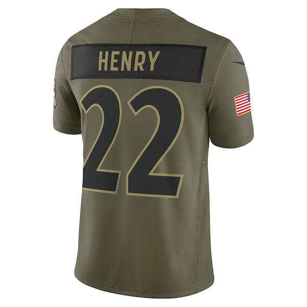Derrick Henry Baltimore Ravens Nike 2025 Salute to Service Limited Jersey - Olive - Image 3
