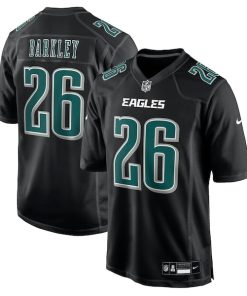 Saquon Barkley Philadelphia Eagles Nike Fashion Game Jersey - Carbon Black/White