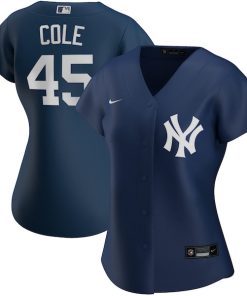 Alternative view of Gerrit Cole New York Yankees Nike Women's Alternate Replica Player Jersey - Navy/White