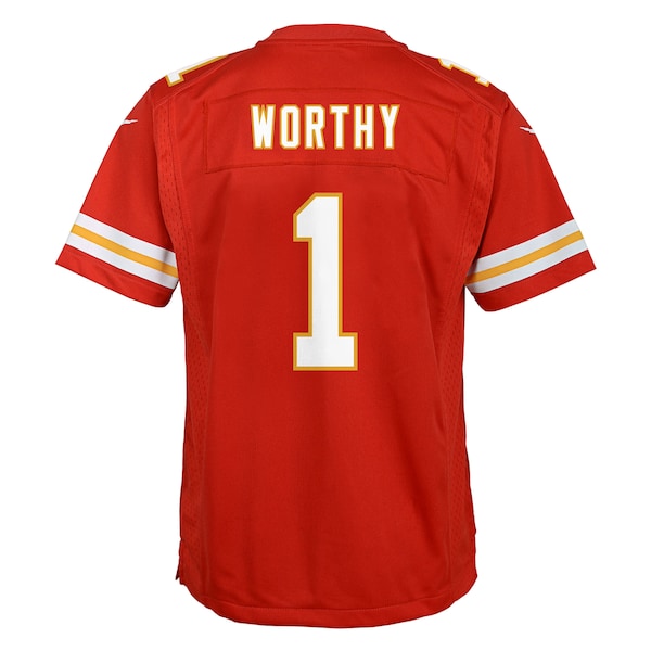 Xavier Worthy Kansas City Chiefs Nike Youth Team Game Jersey - Red - Image 3