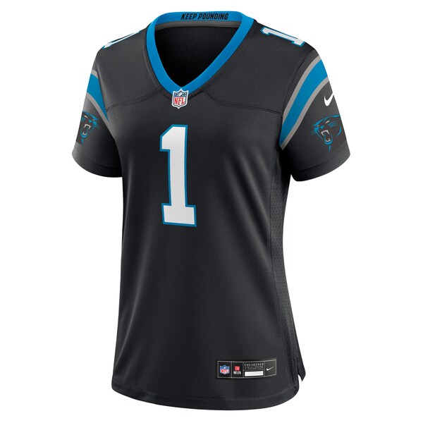 Number 1 Bride Carolina Panthers Nike Women's Game Jersey - Black - Image 2