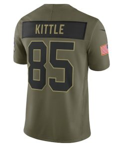 Alternative view of George Kittle San Francisco 49ers Nike 2025 Salute to Service Limited Jersey - Olive