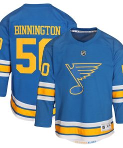 Jordan Binnington St. Louis Blues Outerstuff Youth Home Replica Player Jersey - Blue