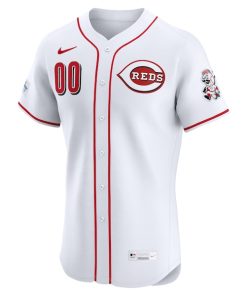 Alternative view of Cincinnati Reds Nike Home Elite Sponsor Patch Custom Jersey - White