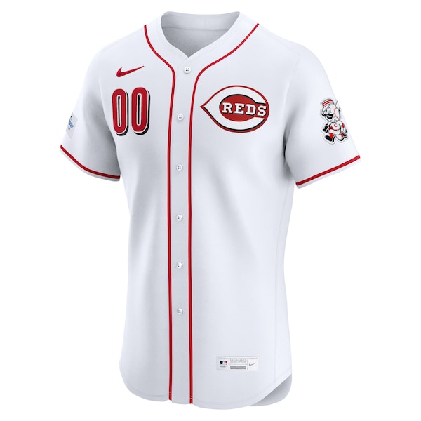 Cincinnati Reds Nike Home Elite Sponsor Patch Custom Jersey - White - Image 2