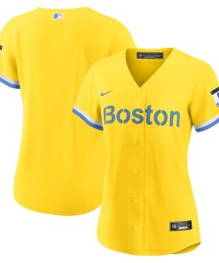 Boston Red Sox Nike Women's City Connect Replica Jersey - Gold/Light Blue