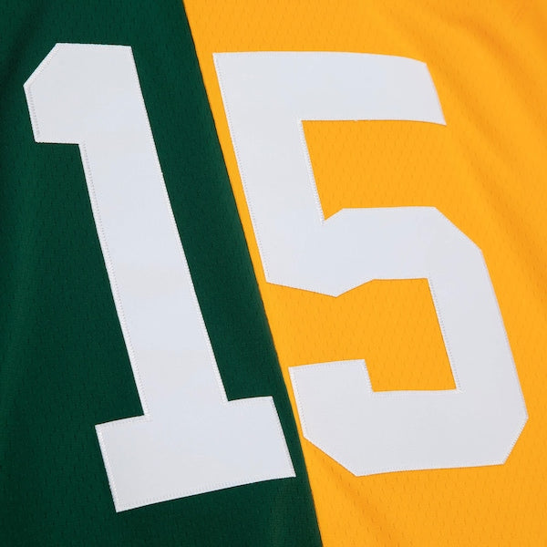Bart Starr Green Bay Packers 1969 Split Legacy Replica Jersey - Green/Gold - Image 5