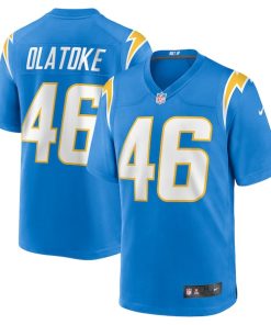 Praise Olatoke Los Angeles Chargers Nike Team Game Jersey -  Powder Blue